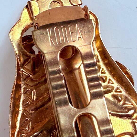 Butterfly Hair Barrette Clip VTG Ornate Red Faceted Faux Gemstone Updo Accessory - Picture 6 of 10